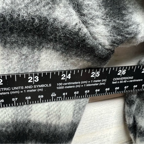 Zara Plaid Flannel Shacket Button Up Womens Large Black White‎ Wool Blend Jacket - Picture 8 of 10
